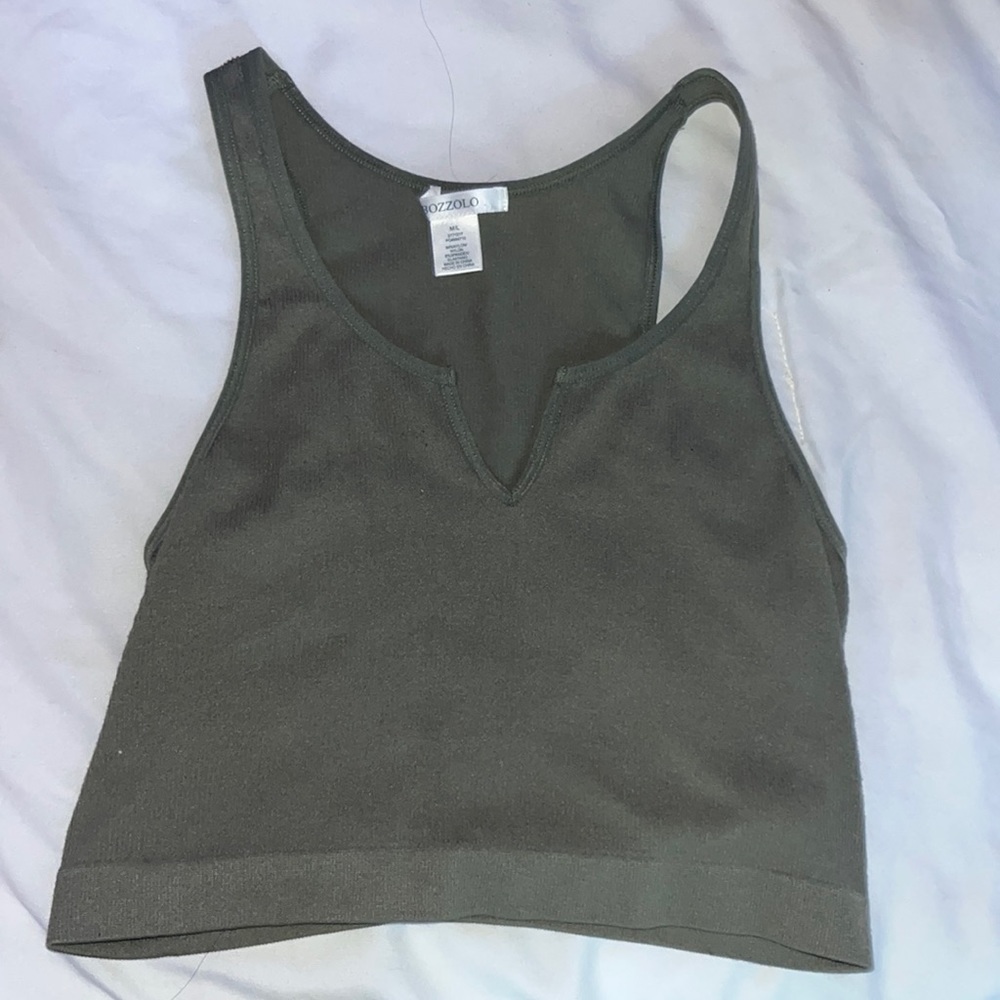 WOMENS GREEN RIBBED TANK TOP!